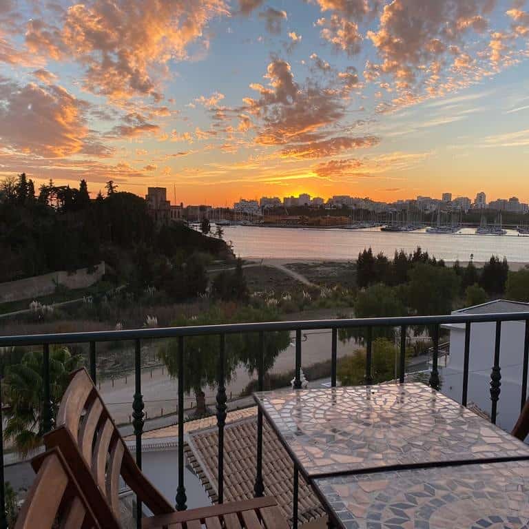 stunning sunset from our apartment in Ferragudo