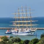 The Royal Clipper sailing into Portimao